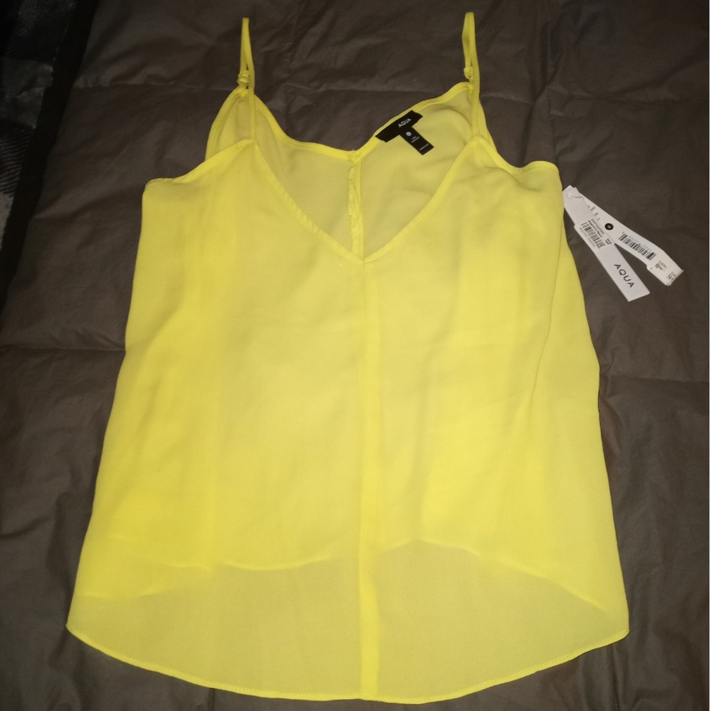 AQUA Top/ Tank Top-Yellow